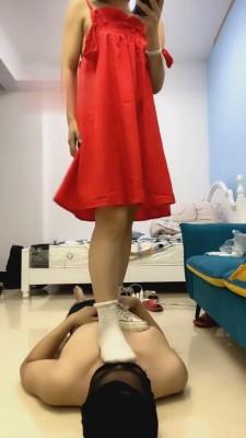 【小乔】帆布鞋脏臭棉袜强制玩狗 bf1793