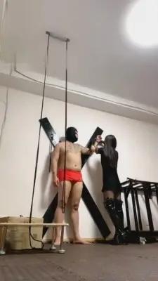 【苏州十三姨】模特黑丝五花大绑虐肥狗 G-210724-35